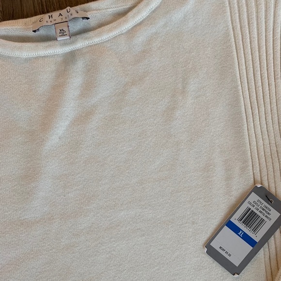 Chaus New York Antique White Sweater Size XL Warm - Picture 3 of 3